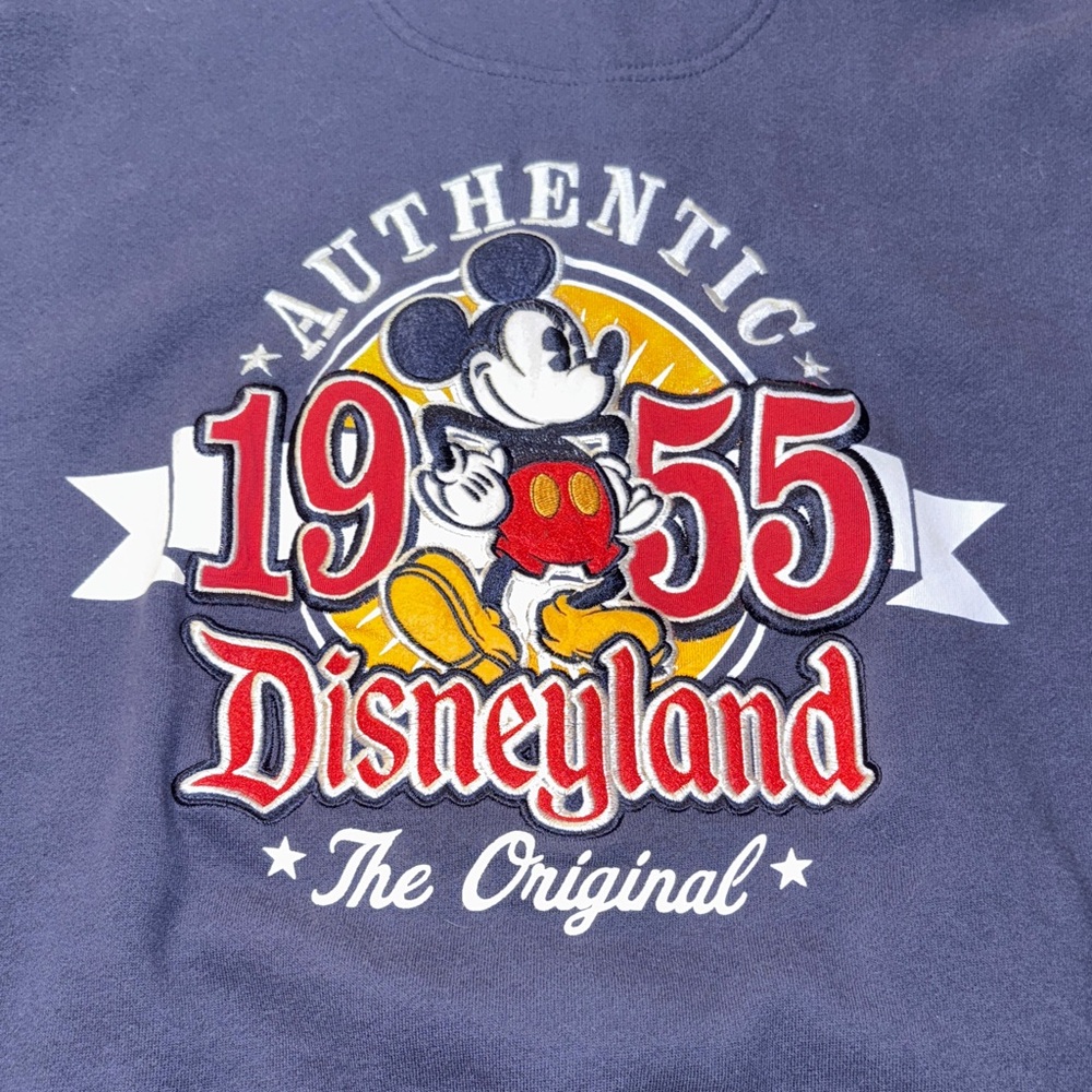 Disneyland Authentic Hoodie in Dark Blue Nice Embroidered Design front and back!